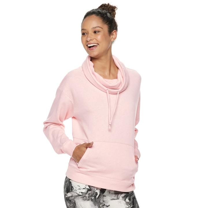 Juniors' So&reg; Fleece Cowlneck Sweatshirt, Teens, Size: Xl, Light Pink
