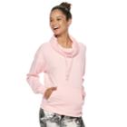 Juniors' So&reg; Fleece Cowlneck Sweatshirt, Teens, Size: Xl, Light Pink