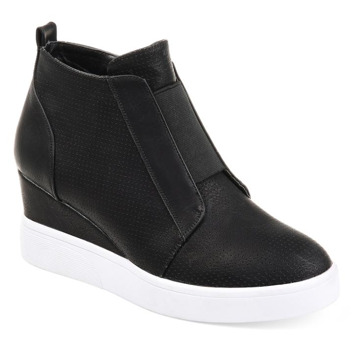 Journee Collection Journee Collection Clara Women's Wedge Sneakers, Size: Medium (10), Black