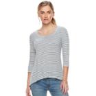 Women's Sonoma Goods For Life&trade; Ribbed Scoopneck Tee, Size: Large, Dark Blue