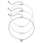 Mudd&reg; Cross, Infinity & Pave Heart Choker Necklace Set, Teens, Silver