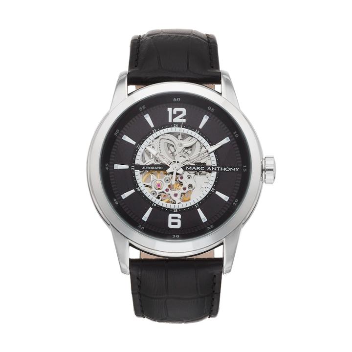 Marc Anthony Men's Baldwyn Automatic Skeleton Watch, Size: Xl, Black