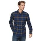 Men's Apt. 9&reg; Brushed Flannel Button-down Shirt, Size: Xl, Blue