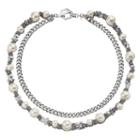 Simply Vera Vera Wang Chain Simulated Pearl Double Strand Necklace, Women's, White