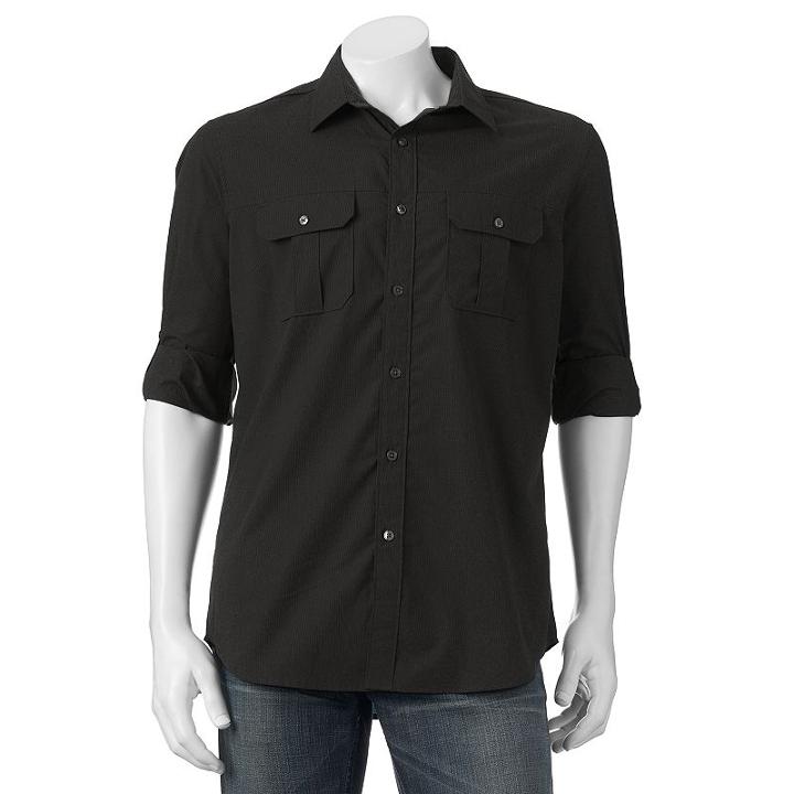 Big & Tall Apt. 9 Modern-fit Roll-tab Button-down Shirt, Men's, Size: L Tall, Oxford