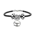 Insignia Collection Nascar Jeff Gordon Leather Bracelet, Steering Wheel Charm And Bead Set, Women's, Size: 7.5, Black