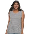 Juniors' Plus Size So&reg; Knot-front Tank, Teens, Size: 3xl, Med Grey