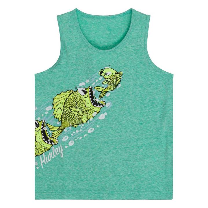 Boys 4-7 Hurley Wrap-around Food Chain Fish Graphic Tee, Size: 4, Brt Green