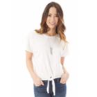 Juniors' Iz Byer Cross-back Tie-front Tee, Teens, Size: Xl, White