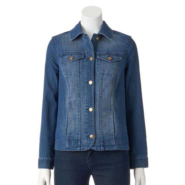 Women's Croft & Barrow&reg; Jean Jacket, Size: Small, Blue