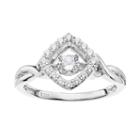 Floating Diamonluxe 5/8 Carat T.w. Simulated Diamond Sterling Silver Square Ring, Women's, Size: 6, White