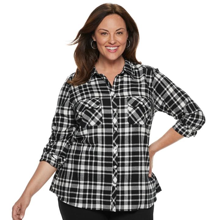 Plus Size Croft & Barrow&reg; Classic Soft Button-down Shirt, Women's, Size: 4xl, Oxford