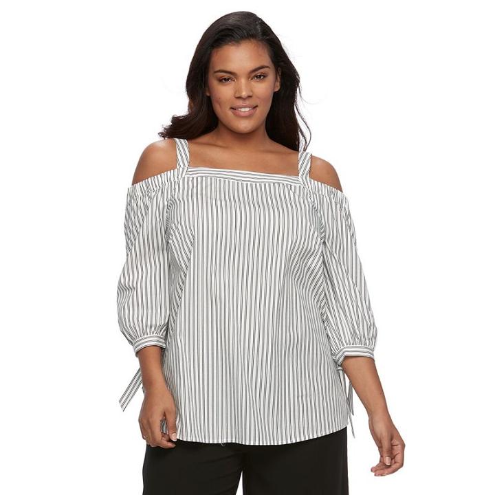 Plus Size Apt. 9&reg; Cold-shoulder Top, Women's, Size: 2xl, Grey