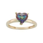 Mystic Topaz 10k Gold Heart Ring, Women's, Size: 8, Blue