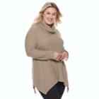Plus Size Sonoma Goods For Life&trade; Supersoft Cowlneck Tunic, Women's, Size: 3xl, Lt Beige