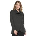 Women's Napa Valley Cowlneck Tulip-hem Tunic Sweater, Size: Xl, Dark Grey