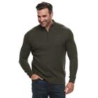Big & Tall Croft & Barrow&reg; Classic-fit 7gg Super Soft Quarter-zip Pullover Sweater, Men's, Size: L Tall, Green