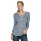 Women's Sonoma Goods For Life&trade; Supersoft Crisscross Tee, Size: Medium, Dark Blue