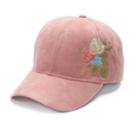 Mudd&reg; Embroidered Floral Faux Suede Baseball Cap, Women's, Light Red