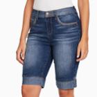 Women's Gloria Vanderbilt Jessa Button-tab Bermuda Jean Shorts, Size: 10, Light Blue