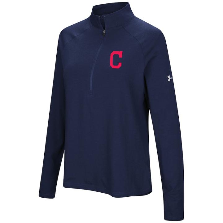 Women's Under Armour Cleveland Indians Passion Pullover, Size: Small, Blue (navy)