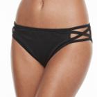 Women's S.o.s. Sun Ocean Sand Strappy Bikini Bottoms, Size: Medium, Black