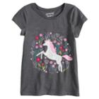 Girls 4-10 Jumping Beans&reg; Glittery Graphic Tee, Size: 8, Light Grey