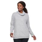 Plus Size Sonoma Goods For Life&trade; Cowlneck Top, Women's, Size: 2xl, Silver