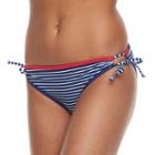 Mix And Match Striped Scoop Bikini Bottoms, Girl's, Size: Medium, Ovrfl Oth