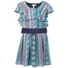 Girls 7-16 Speechless Belted Short Sleeve Ruffled Chiffon Dress, Size: 7, Lt Purple