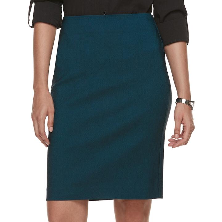 Women's Elle&trade; Pull-on Pencil Skirt, Size: Xs, Dark Blue