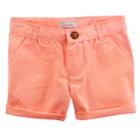 Girls 4-8 Carter's Roll Cuff Shorts, Size: 8, Orange