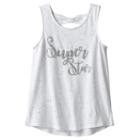 Girls 7-16 So&reg; Bow Back Printed Tank Top, Girl's, Size: 16, White Oth