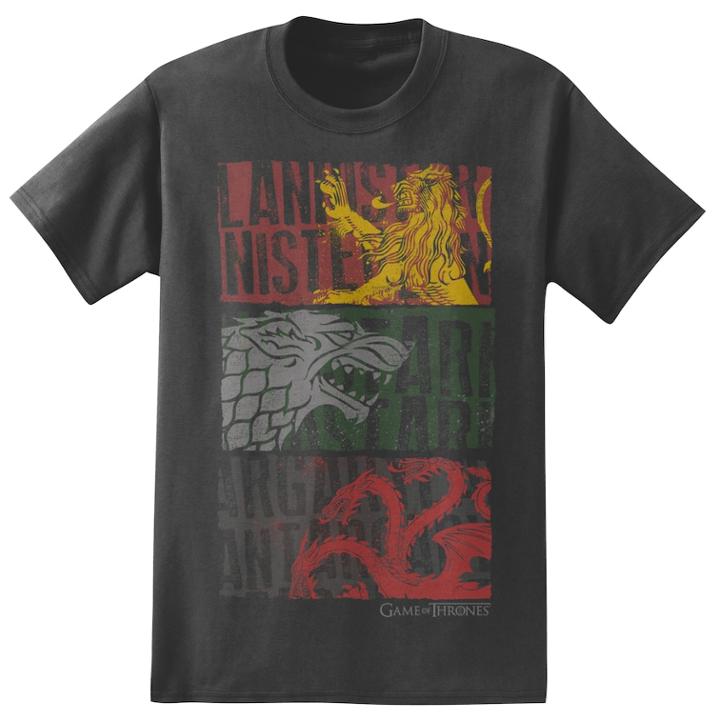 Big & Tall Game Of Thrones House Banners Tee, Men's, Size: Xxl Tall, Black