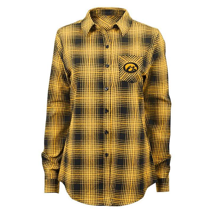 Women's Iowa Hawkeyes Dream Plaid Shirt, Size: Small, Black