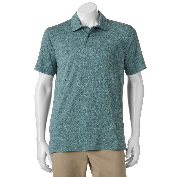 Men's Coolkeep Heathered Mesh Performance Polo, Size: Large, Green Oth