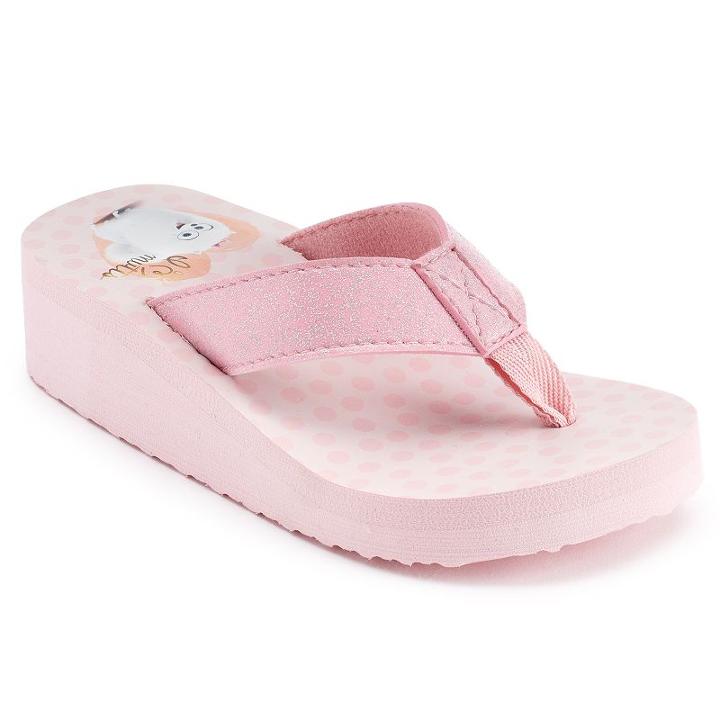 Girls 4-16 Dreamworks Secret Life Of Pets Gidget Wedge Sandals, Girl's, Size: 13-1, Pink