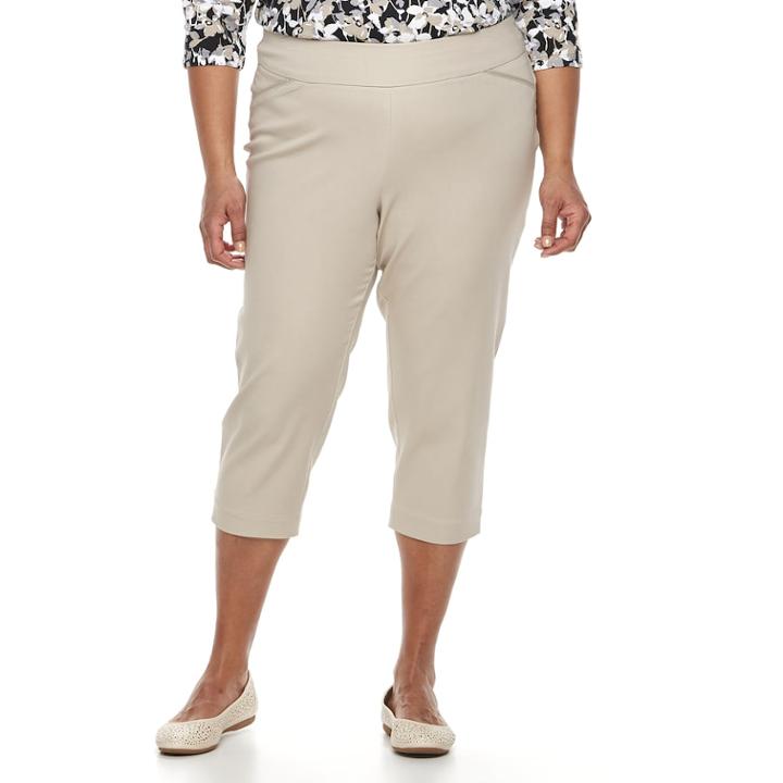 Plus Size Croft & Barrow&reg; Polished Pull-on Capris, Women's, Size: 20 W, Lt Brown