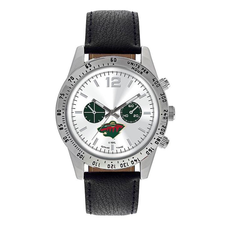 Men's Game Time Minnesota Wild Letterman Watch, Black