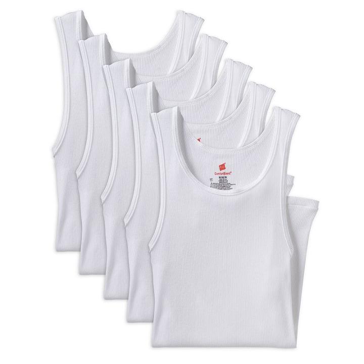Men's Hanes Comfortblend 5-pack A-shirts, Size: Medium, White