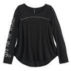 Girls 7-16 & Plus Size So&reg; Open Ruched Tie-back Graphic Yoga Tee, Size: 7-8, Oxford