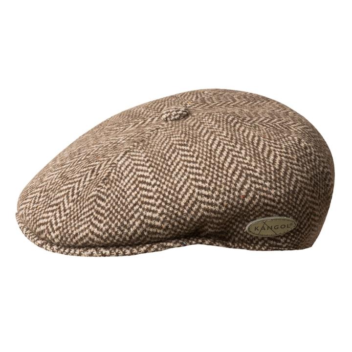 Men's Kangol 504 Wool-blend Herringbone Flat Ivy Cap, Size: Medium, Brown