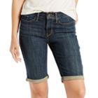Women's Levi's Cuffed Jean Bermuda Shorts, Size: 14/32, Dark Blue