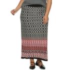 Plus Size Apt. 9&reg; Print Column Maxi Skirt, Women's, Size: 2xl, Pink Ovrfl