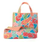 Celebrate Summer Together Flip Flop Quilted Beach Blanket & Tote, Adult Unisex, Size: 60x70, Multicolor
