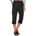 Women's Alfred Dunner Studio Pull-on Button Hem Capri Pants, Size: 10, Black