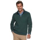 Men's Sonoma Goods For Life&trade; Modern-fit Sweater Fleece Quarter-zip Pullover, Size: Large, Dark Green