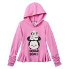 Disney D-signed Girls 7-16 Tsum Tsum Squad Goals Ruffle Graphic Hoodie, Girl's, Size: Small, Lt Purple