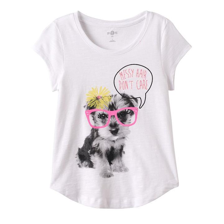 Girls 7-16 So&reg; Curved-hem Graphic Tee, Girl's, Size: 12, White Oth