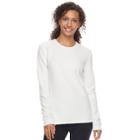 Women's Cuddl Duds Softwear Crewneck Top, Size: Xlrg Av/rg, Dark Brown